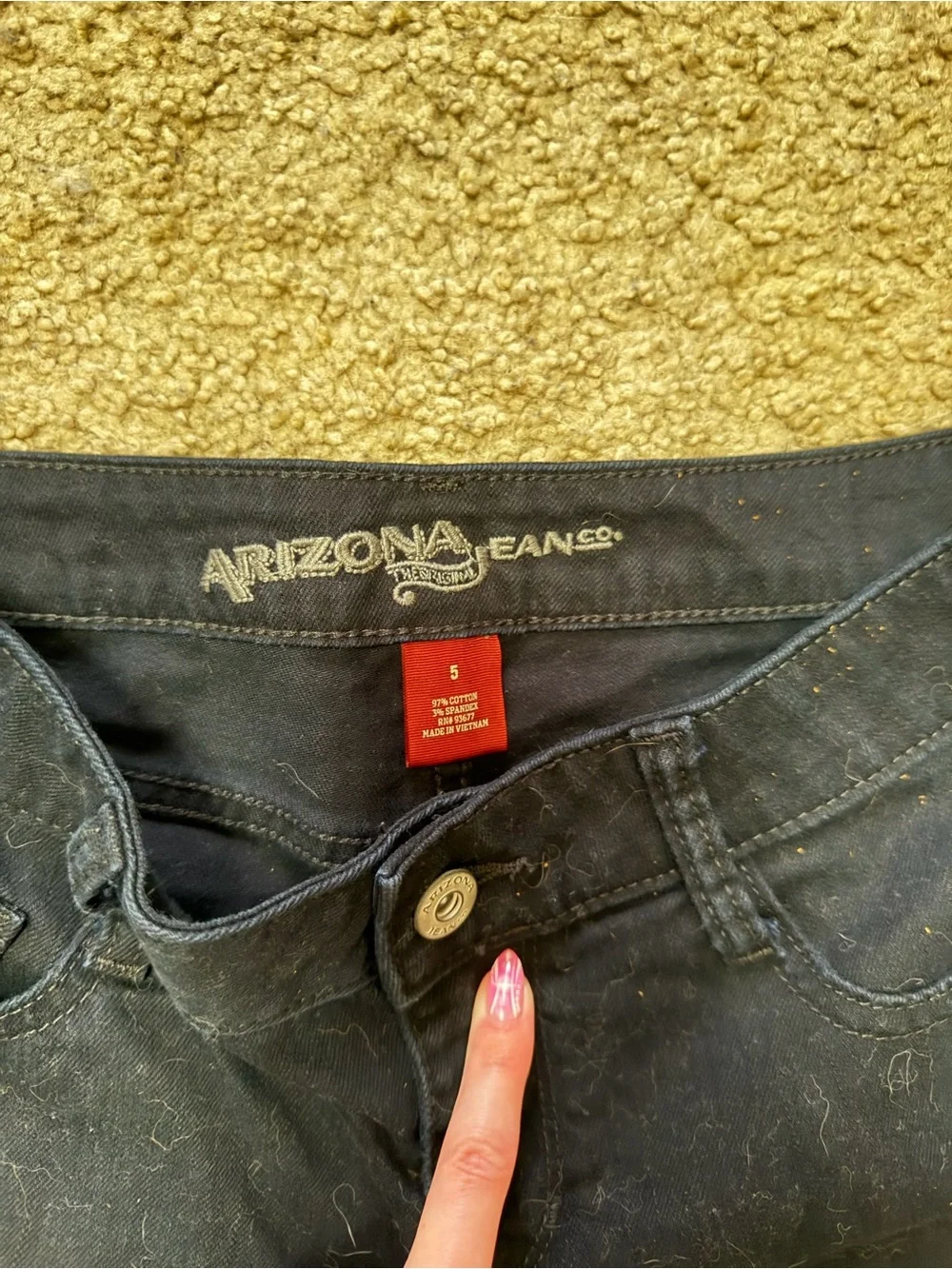 Arizona Jean Company Black Stretch Low-Rise Denim Shorts